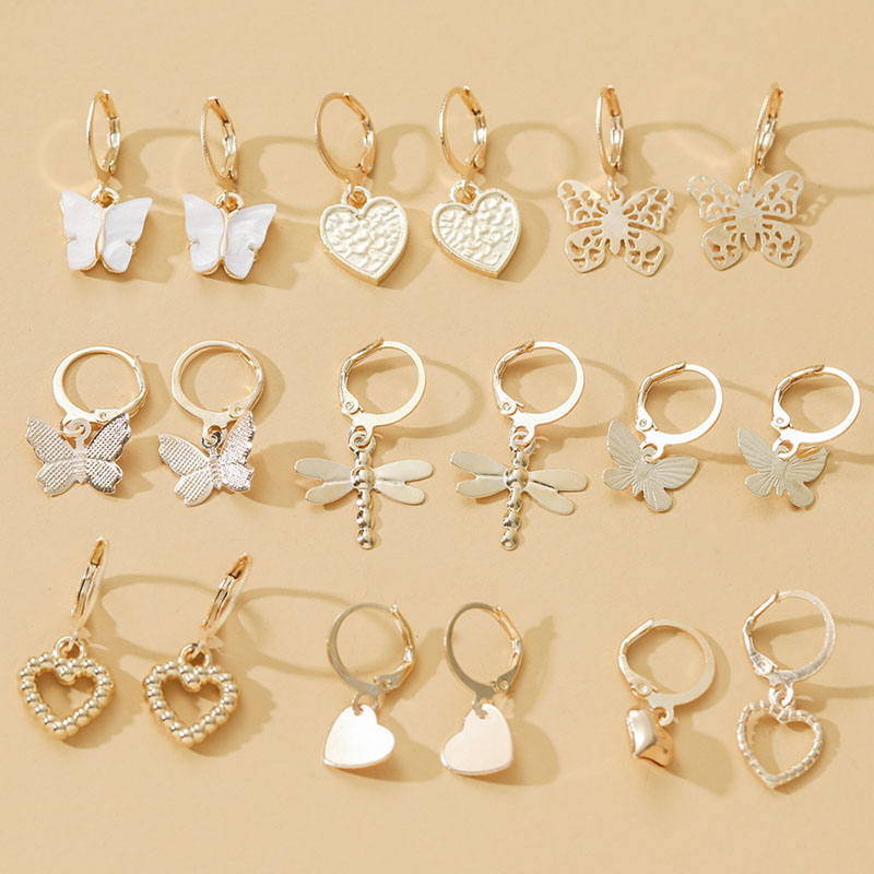 Simple Gold Fashion Popular Butterfly Love Ear Bone Stud Earrings Vendors