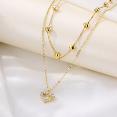 Korean Gold Love Double Layer Clavicle Necklace Vendors