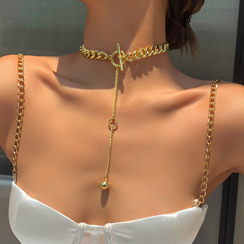 Fashionable Gold Long Pendant Necklace Back Chain Manufacturer