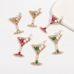 Fashionable Personalised Goblet Geometric Diamond Studded Earrings Manufacturer