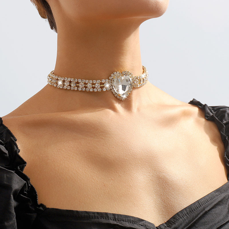 Baroque Light Luxury Claw Chain Full Of Diamonds Elegant Love Necklace Choker Manufacturer