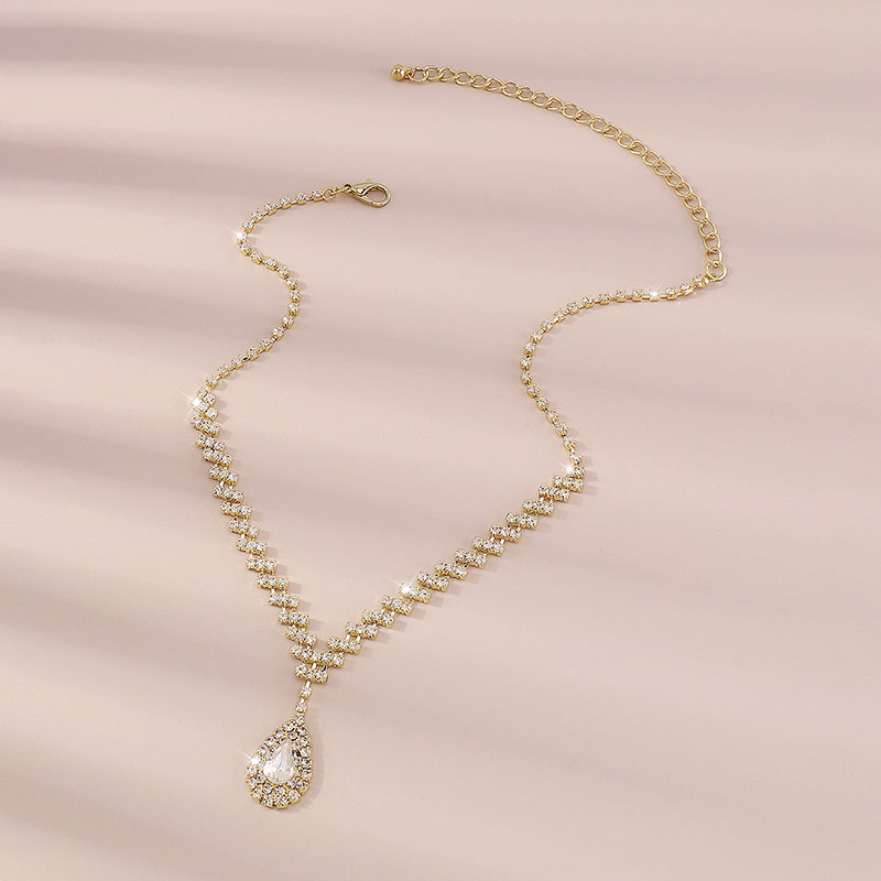 Claw Chain Drop Diamond Necklace Light Luxury Vintage Elegant Geometric Clavicle Chain Manufacturer