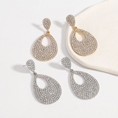 Exaggerated Teardrop Full Of Diamonds Vintage Geometric Hollow Fashion Earrings Manufacturer