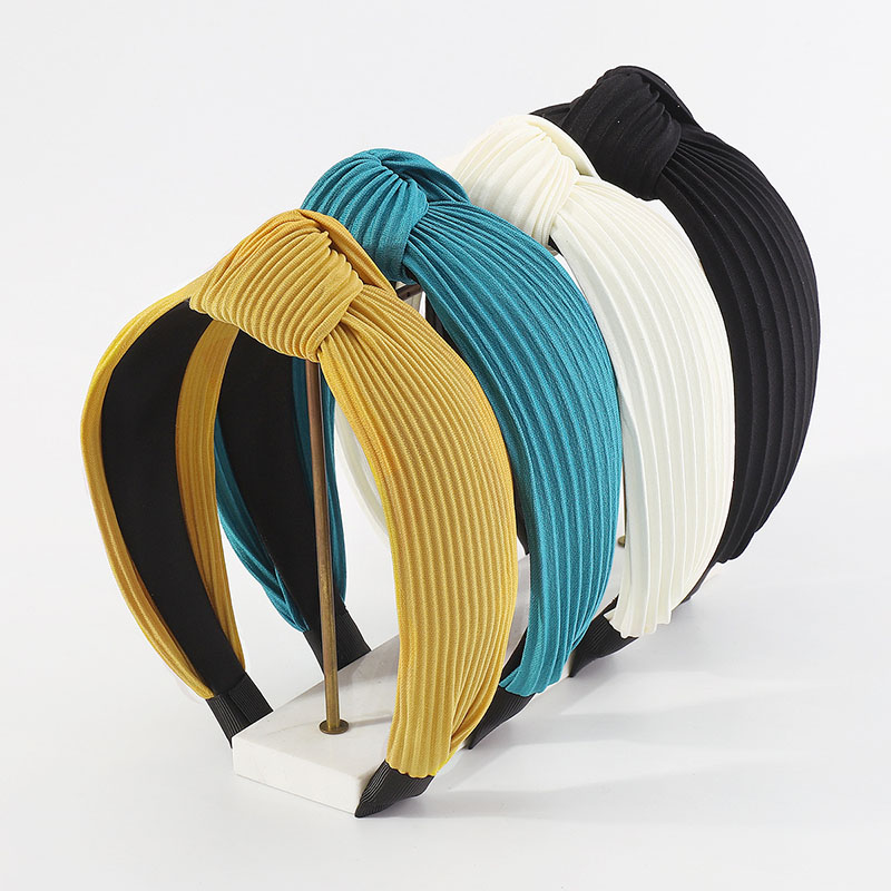 Vintage Striped Solid Colour Pressed Pleated Knotted Fabric Headband Manufacturer