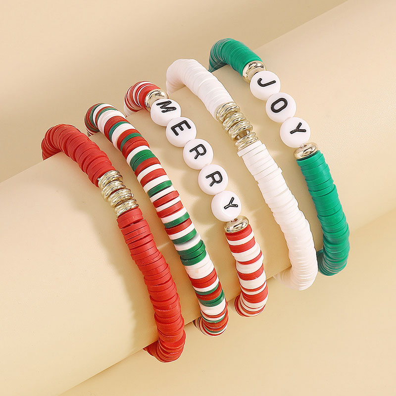 Bohemian Soft Pottery Colourful Fashion Christmas Resin Stretch Ethnic Bracelets Manufacturer
