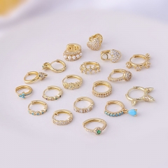 Brass With Zircon Fashion Irregular Single Earring Clasp Manufacturers