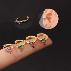 Teardrop Oval Purple Zirconia Fashion Single Ear Bone Earrings Manufacturers