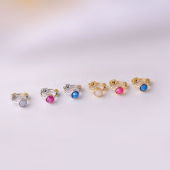 Colourful Round Beads Fashionable Korean Version Popular Single Cartilage Ear Clasp Manufacturers