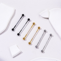 1.2/1.6x38x5mm Stainless Steel And Zirconia Fashion Stud Earrings Distributors