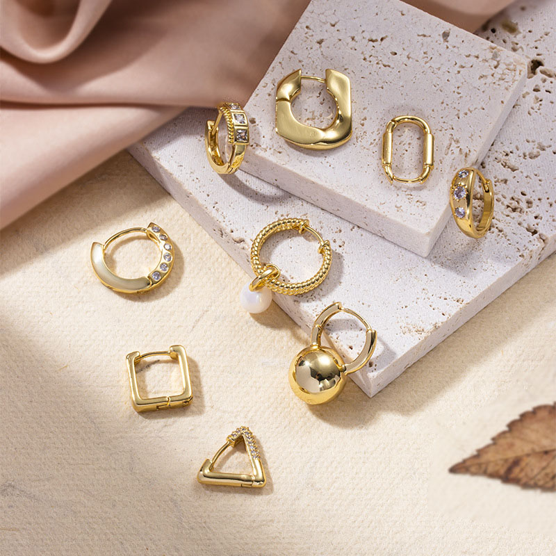 Triangle Square Oval Geometric Popular Irregular Wear Single Ear Bone Stud Distributors