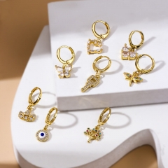 Butterfly Love Key Zircon Dangles Wear Asymmetrical Pierced Earrings Distributors