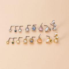 20g Stainless Steel L-bar Aussie Gemstone Fashion Nose Stud Distributors