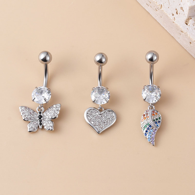 Zirconia Butterfly Love Wings Pendant Stainless Steel Belly Button Stud Distributors