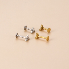 16gx6/8m Female Stainless Steel Stud Earrings With Zirconia Lip Studs Distributors