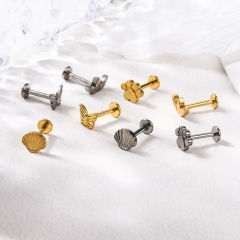 F136 Titanium Love Butterfly Snake Screw Lip Stud Ear Bone Studs Distributors