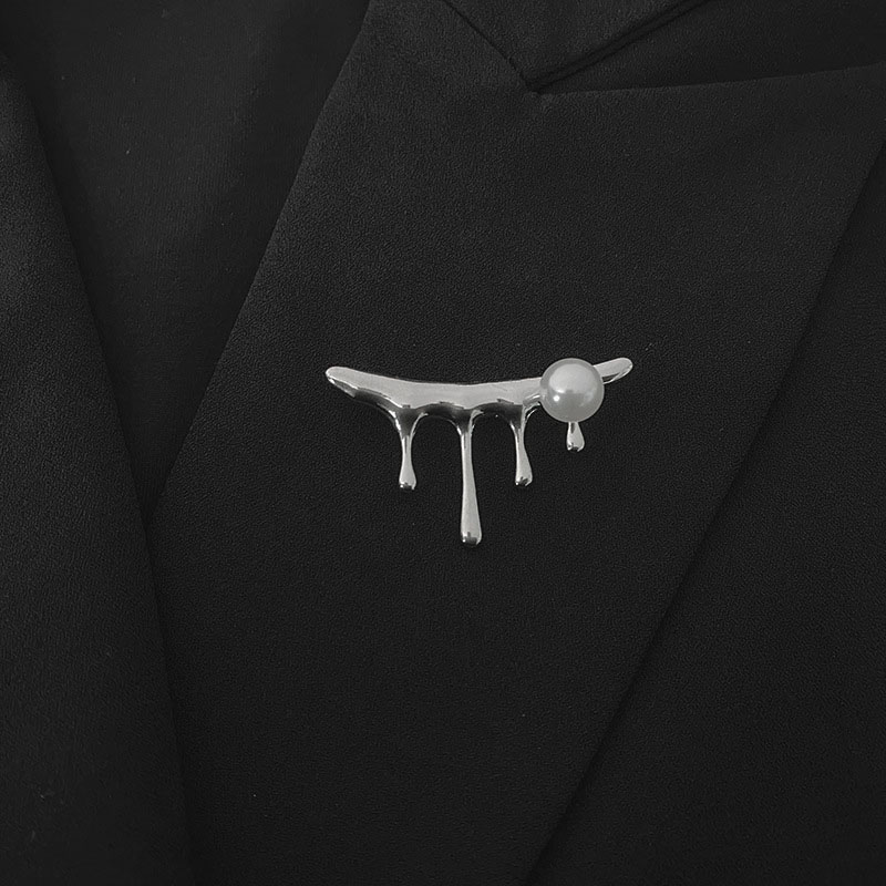 Wholesale Silver Metal Drop Brooch