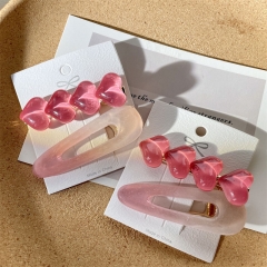 Wholesale Pink Gradient Love Jelly Duckbill Clip Set Hair Clip