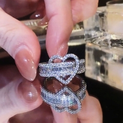 Wholesale Micro-set Zircon Love Light Luxury Exquisite Ring