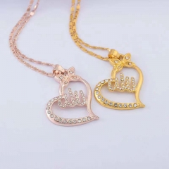 Full Diamond Fashion Hollow Pendant Peach Heart Butterfly Necklace Supplier