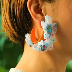 Handmade Flower C-shaped S925 Earrings Supplier