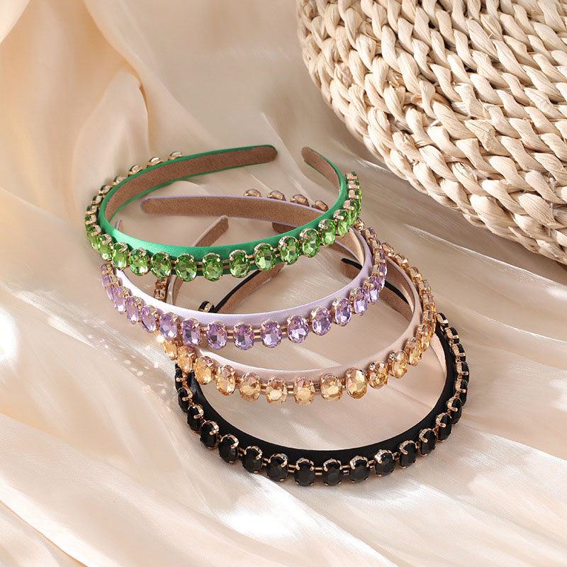 Japanese And Korean Crystal Beads Fashion Pure Color Rice Beads Fine Edge Hair Card Headband Supplier