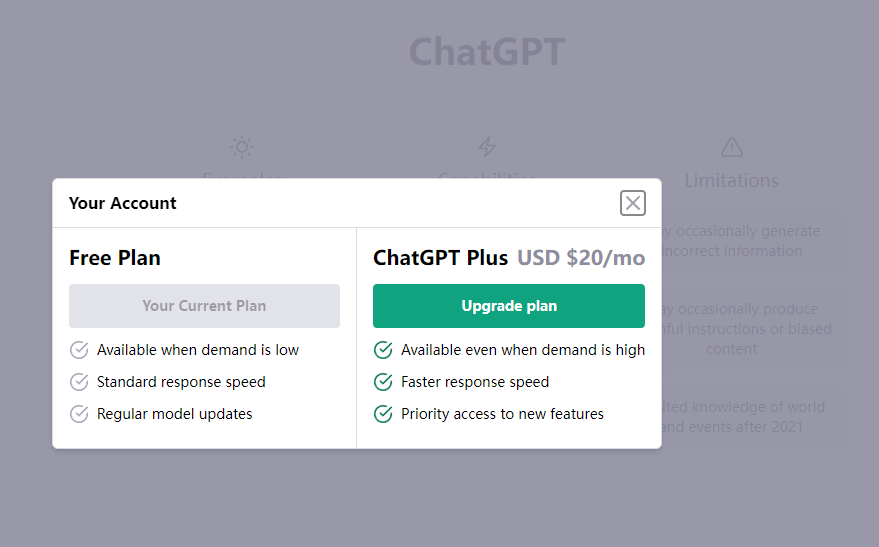 ChatGPT charges