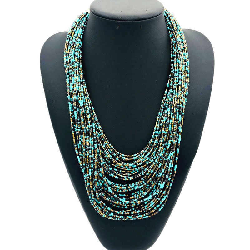 Ethnic Multilayer Colored Rice Beads Necklace Set Vendors