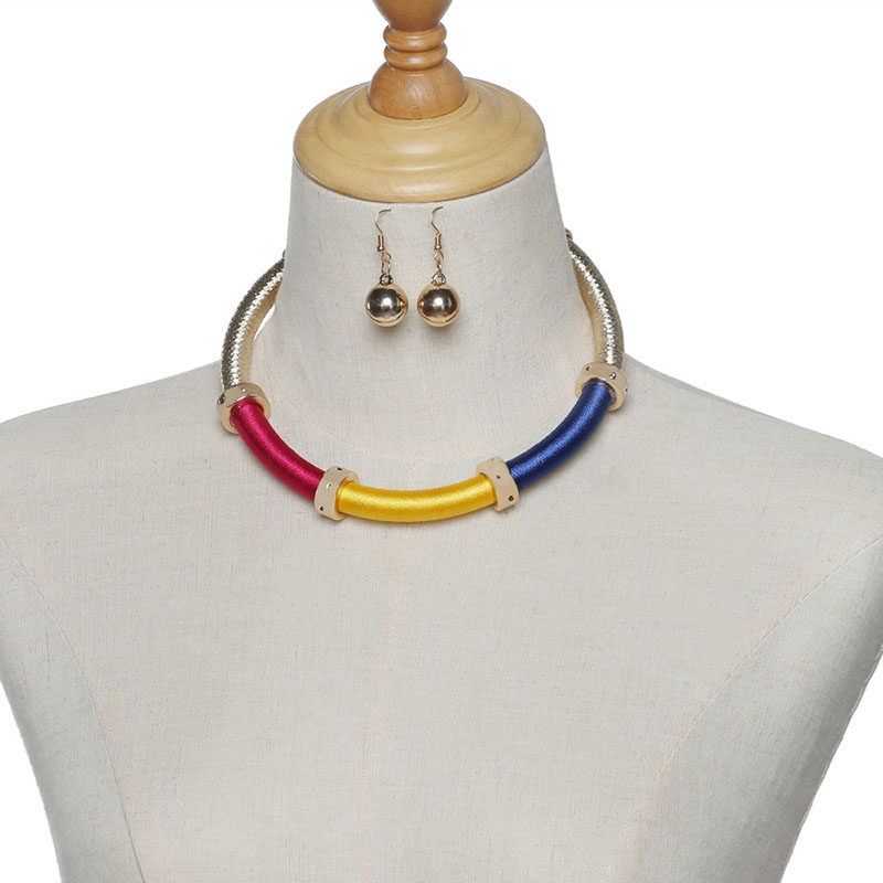 African Collarbone Chain Necklace Wire Braided Collar Set Vendors
