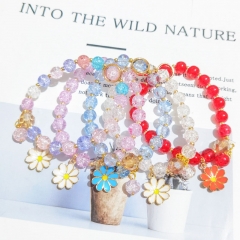 Wholesale Fashion Simple Sweet Little Daisy Bracelet Crystal Beads