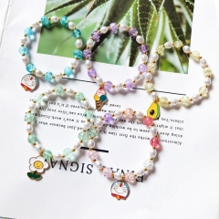 Wholesale Pearl Cracked Crystal Glass Bracelet