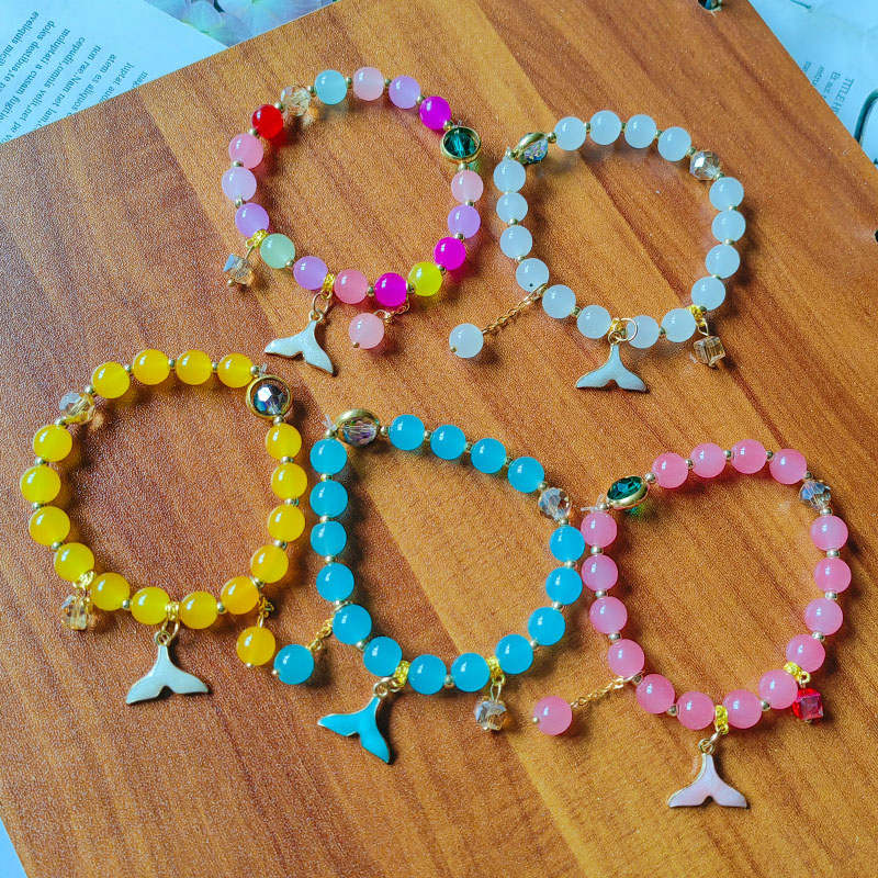 Wholesale Colorful Crystal Fishtail Colored Glass Bead String