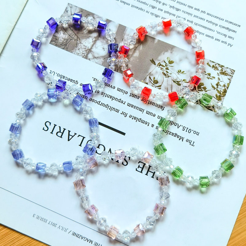 Wholesale Colorful Crystal Glass Candy Color Bracelet