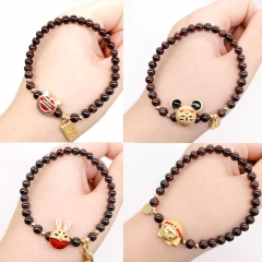 Wholesale Natural Garnet Couple Sand Gold Crystal Bracelet