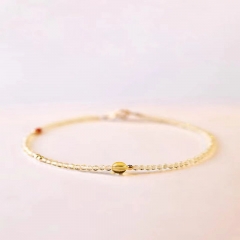 Wholesale Very Fine 2mm Citrine 14k Transit Bead Bracelet