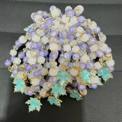 Wholesale Strawberry Crystal String Imitation White Jade Popped Crystal Cartoon Bracelet