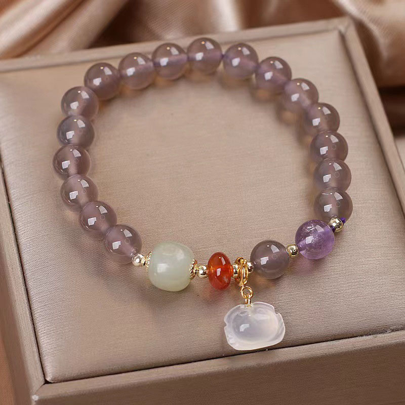 Wholesale Natural Gray Agate Light Luxury Fashion Simple Bracelet