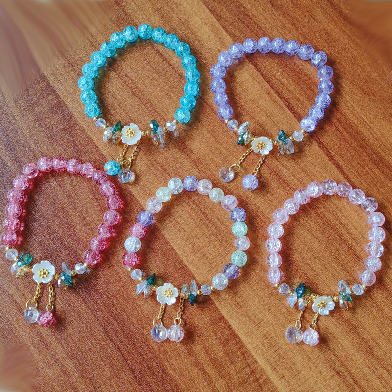 Wholesale Colorful Crystal Shell Daisy Bracelet