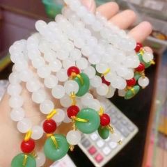 Wholesale Imitation Alabaster Beeswax Glass Bracelet