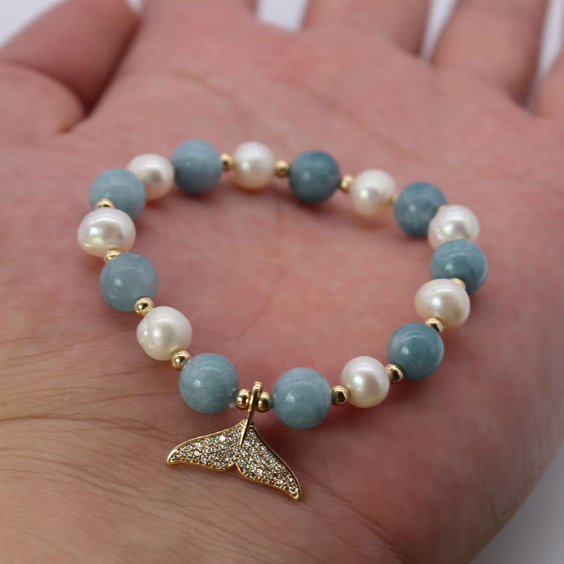 Wholesale Blue Stone Beads Vintage Micro-set Bracelet