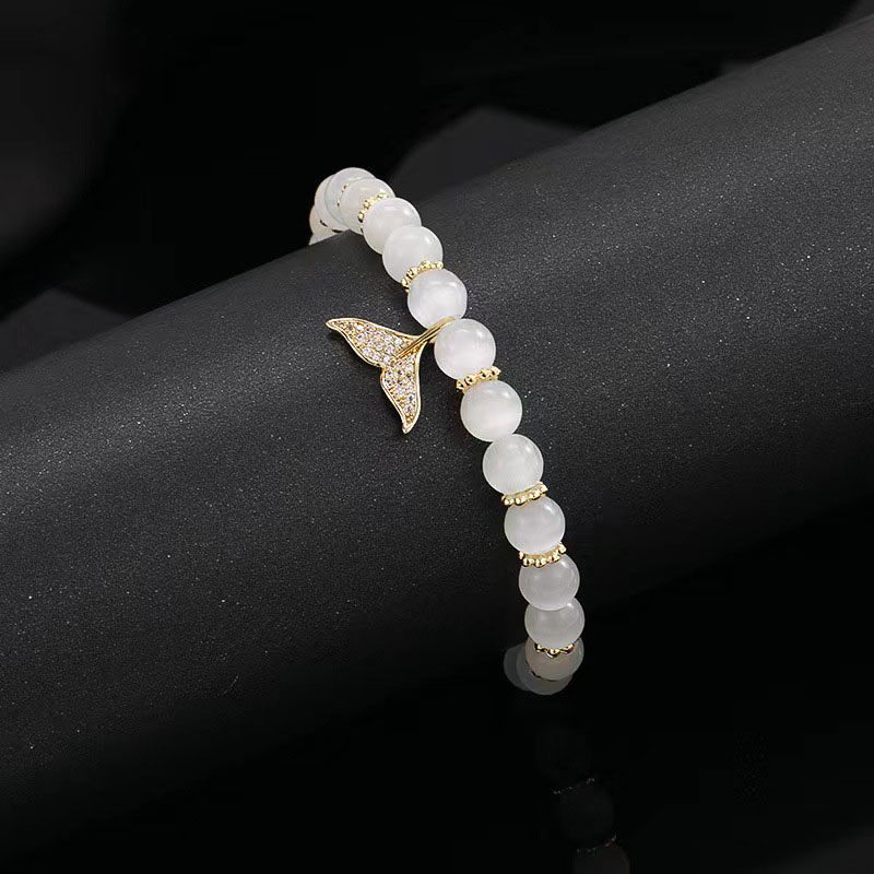 Wholesale Korean Cat's Eye Bracelets Micro-set Fishtail Simple Strand