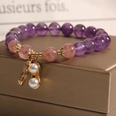 Wholesale Natural Lavender Amethyst Light Luxury Bracelet