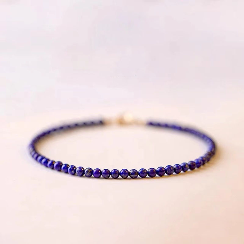 Wholesale 3mm Very Fine Lapis Lazuli Natural Crystal Bracelet Vintage Ethnic Hand Rope