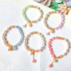 Wholesale Minimalist Strings Burst Crystal Imitation Pearl Bracelet