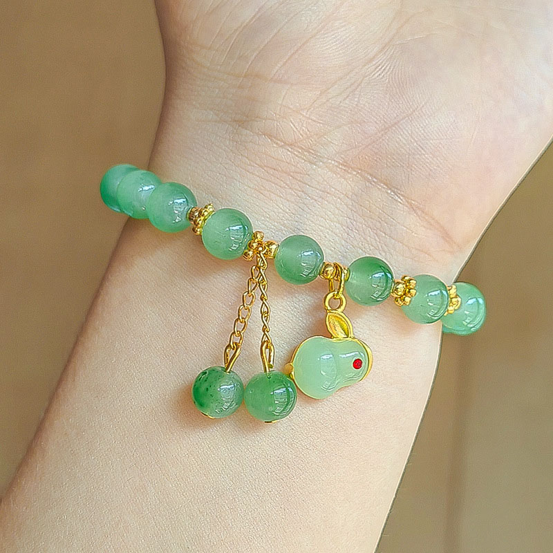 Wholesale Rabbit Imitation Hetian Jade Crystal Jade Bracelet