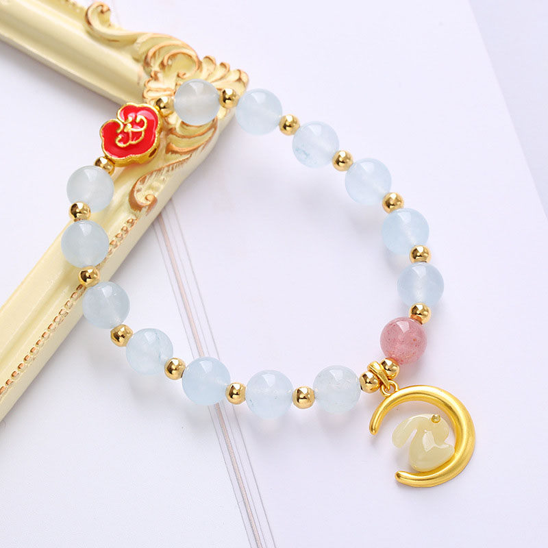 Wholesale Aquamarine Vintage Crystal Rabbit Bracelet