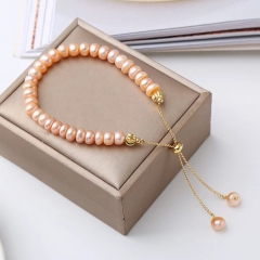 Wholesale Freshwater Pearl Adjustable Baroque Fashion Bracelet