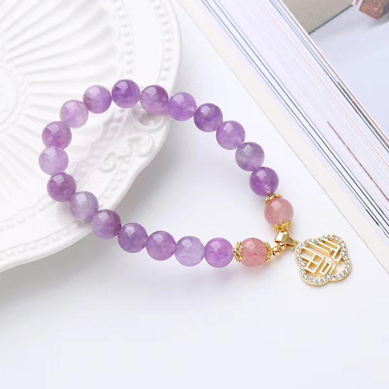 Wholesale Natural Amethyst Simple Strawberry Crystal Bracelet