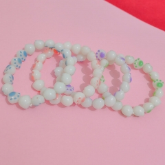 Wholesale Imitation White Jade Bodhi Root Colorful Charcoal Baked Cat Claw Bracelet