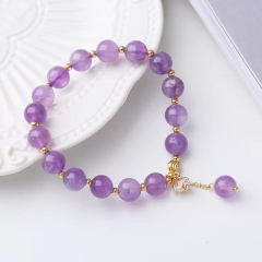 Wholesale Amethyst Stretch Wire Beaded Bracelet