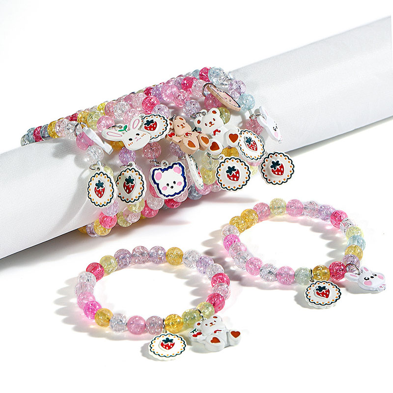 Wholesale Alloy White Cartoon Cute Bear Rabbit Bracelet